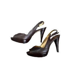 Marc Fisher sling back peep toe heels